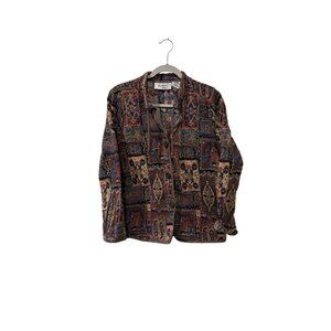 Vintage Two Twenty Collection Tapestry Jacket With Geometric Boho Pattern  Mediu